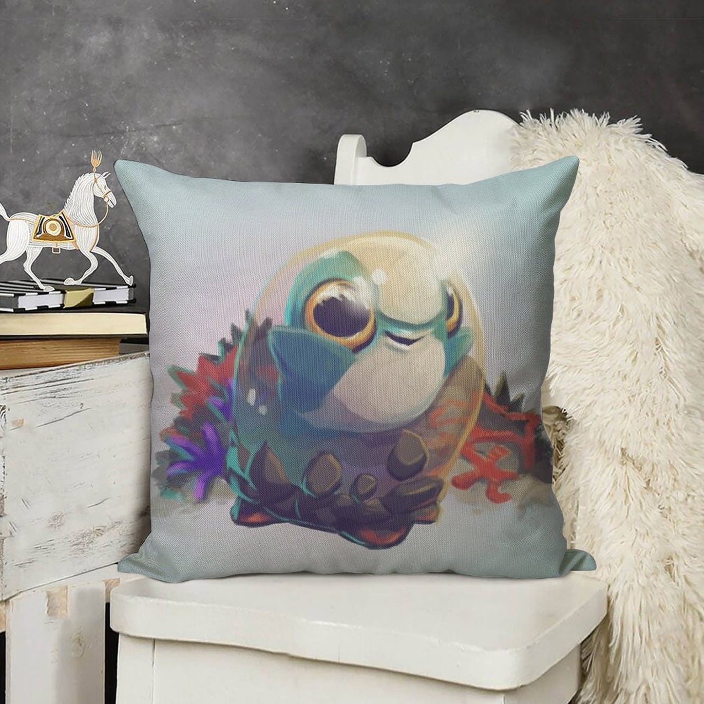 Cuddlefish Baby - Subnautica Linen Throw Pillow Cover
