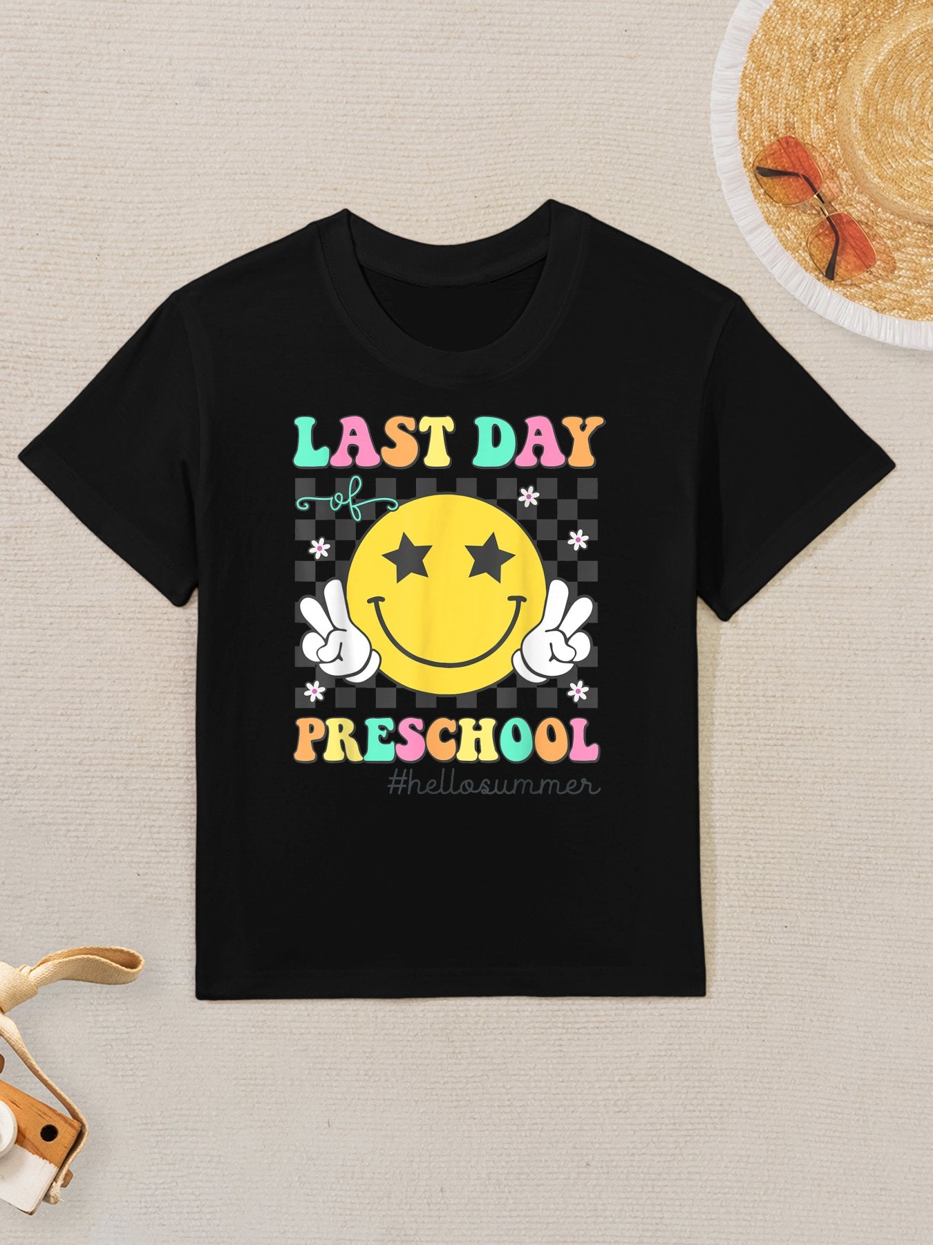 Last Day Of Preschool Hello Summer School Graduation Girls Kids T-Shirt