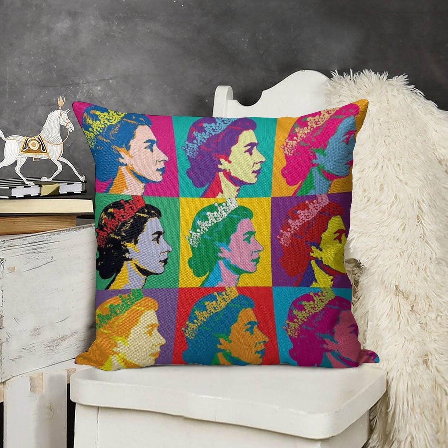 Elizabeth II X Long Live The Queen Linen Throw Pillow Cover
