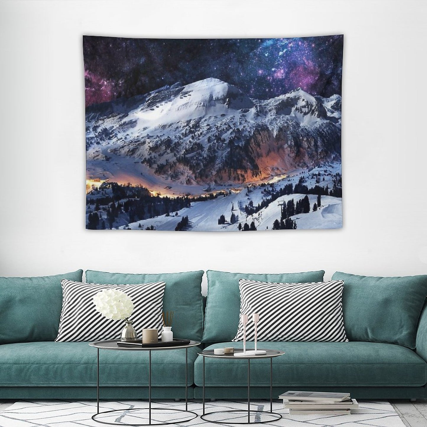 Mountain Calm in Space View Tapestry