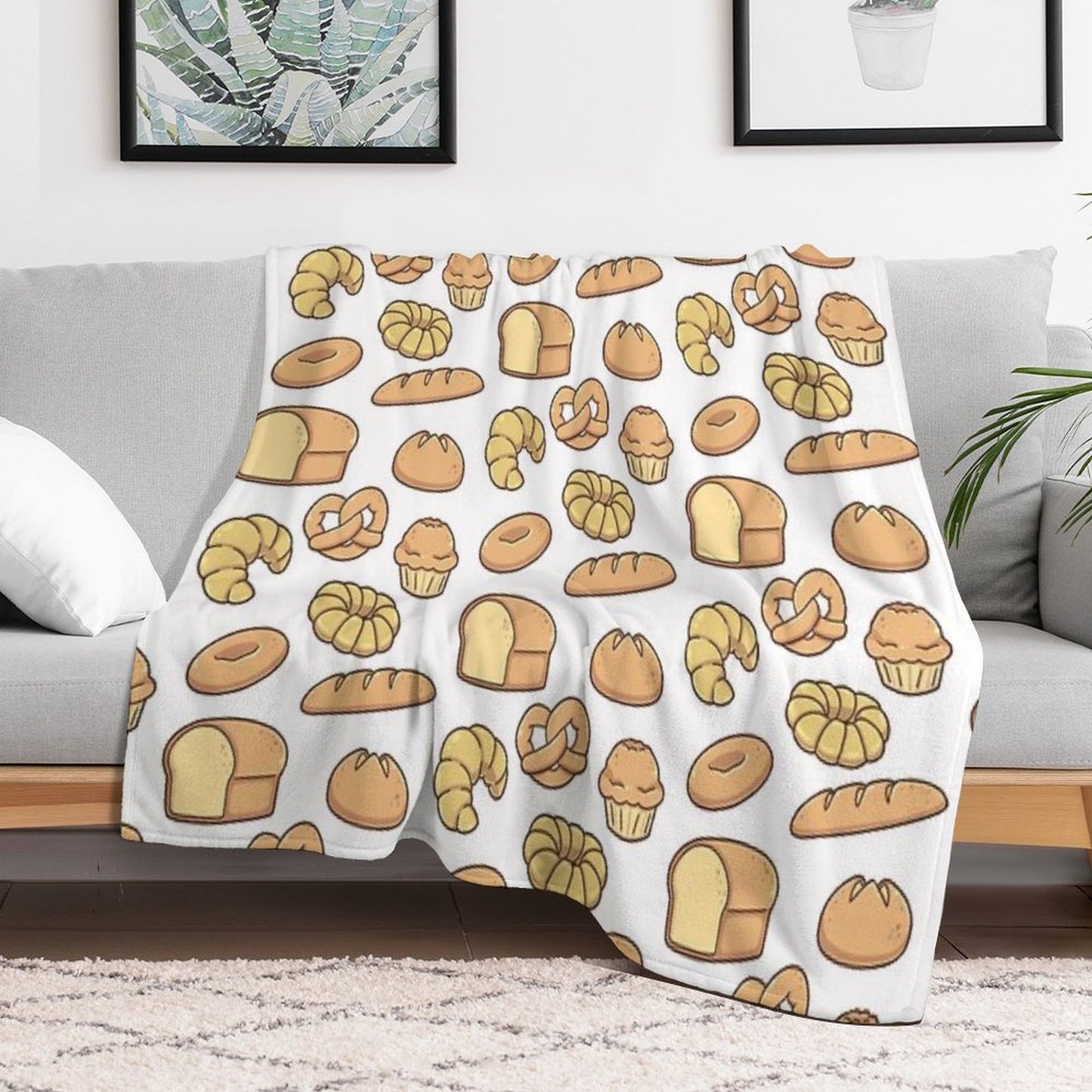 All Types of Bread Pattern Throw Blanket