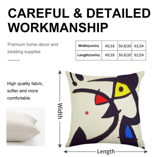Joan Miro Linen Throw Pillow Cover