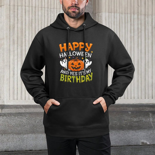 Happy Halloween Birthday Kids Yes Its My Birthday Halloween Breathable Fabric Hoodie