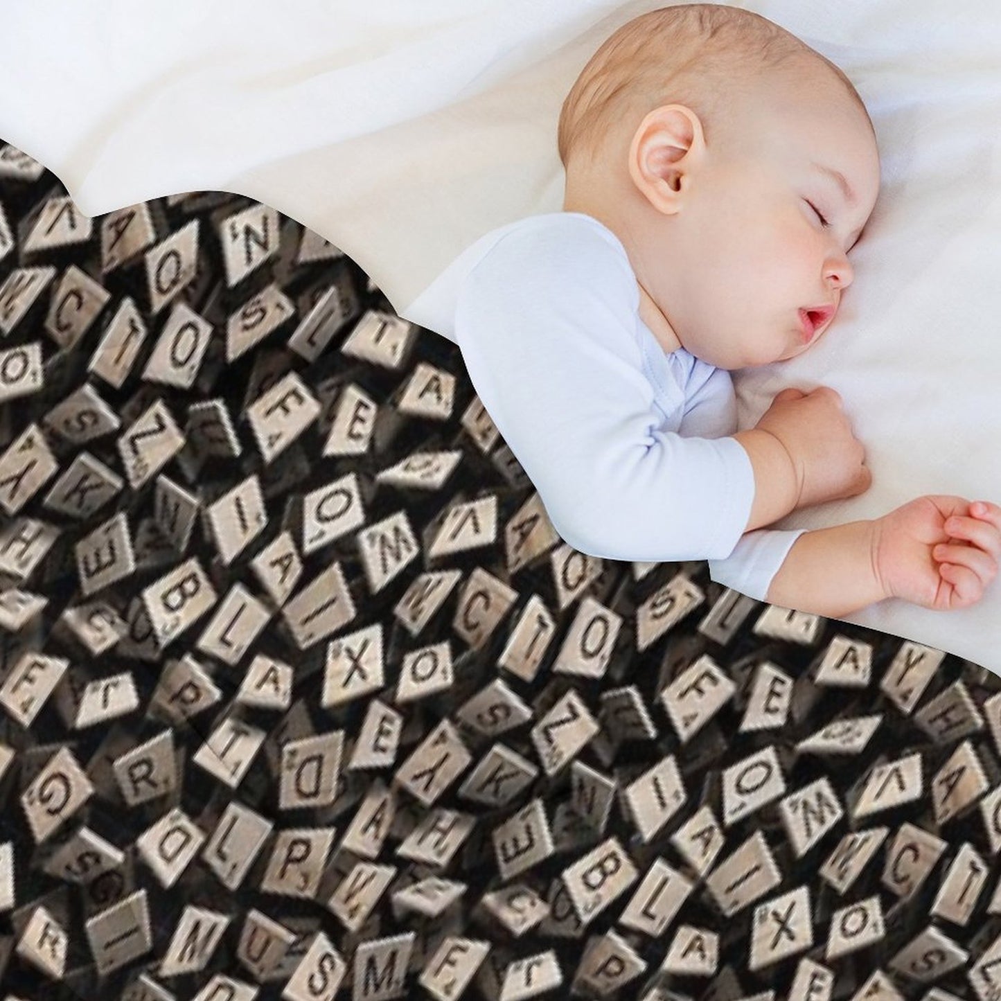 Scrabble Tile Madness Pattern Throw Blanket