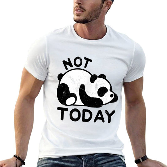 Cute Lazy Panda Not Today Nope Distresseds Durable T-Shirt