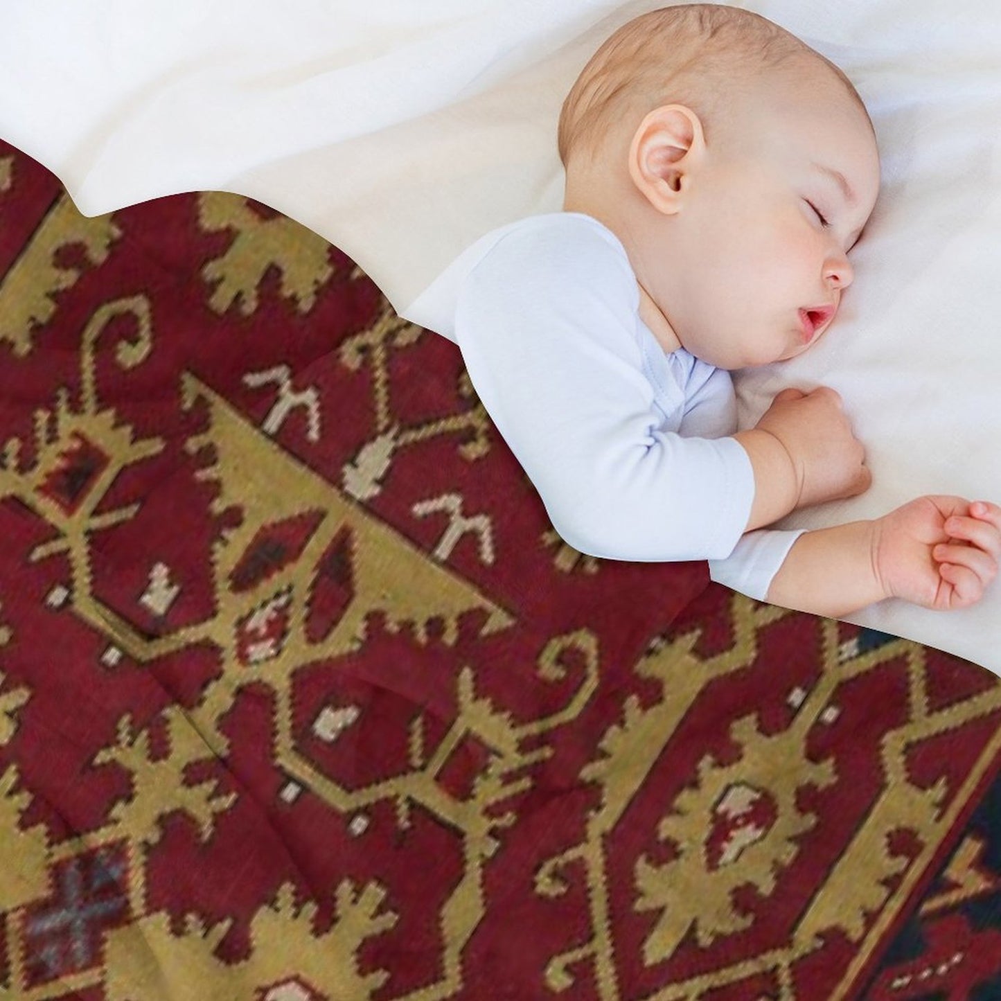 Vintage Oriental Carpet Throw Blanket