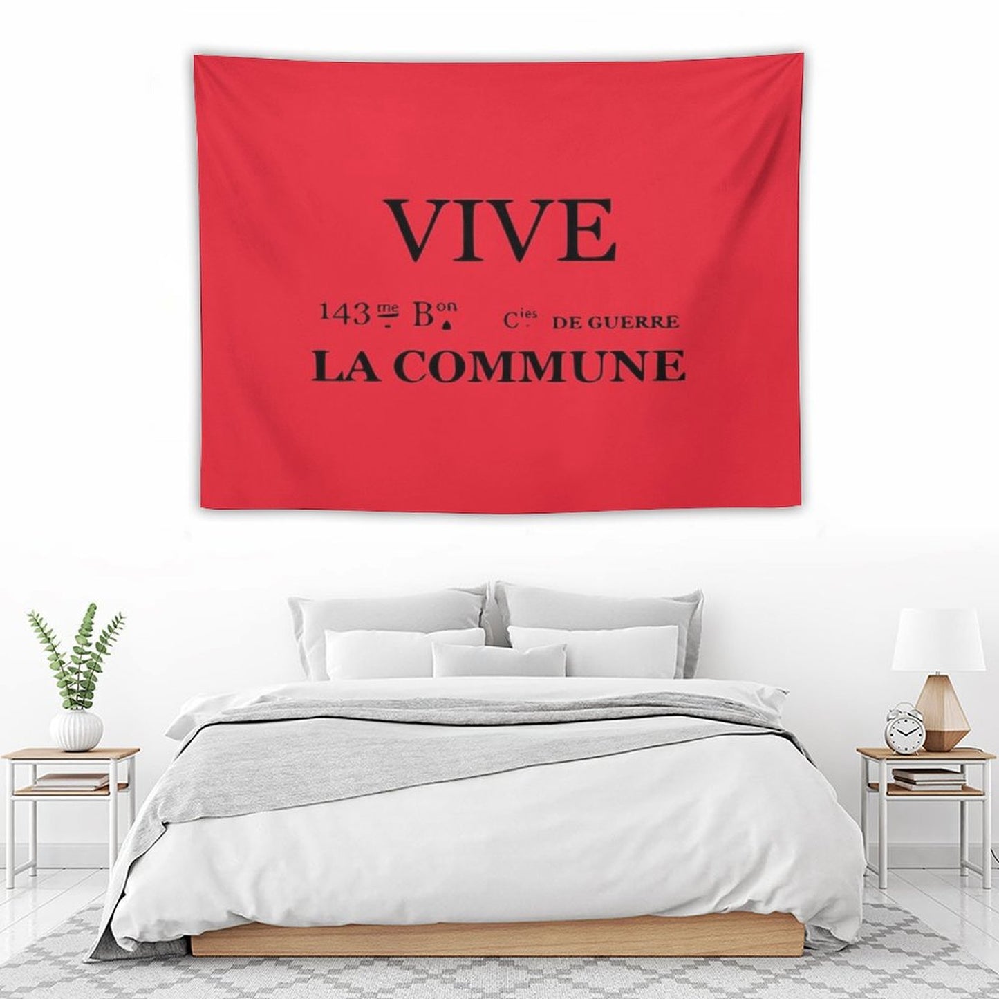 Vive La Commune Flag of The 143rd Battalion of The Communal National Guards of The Paris Commune Tapestry