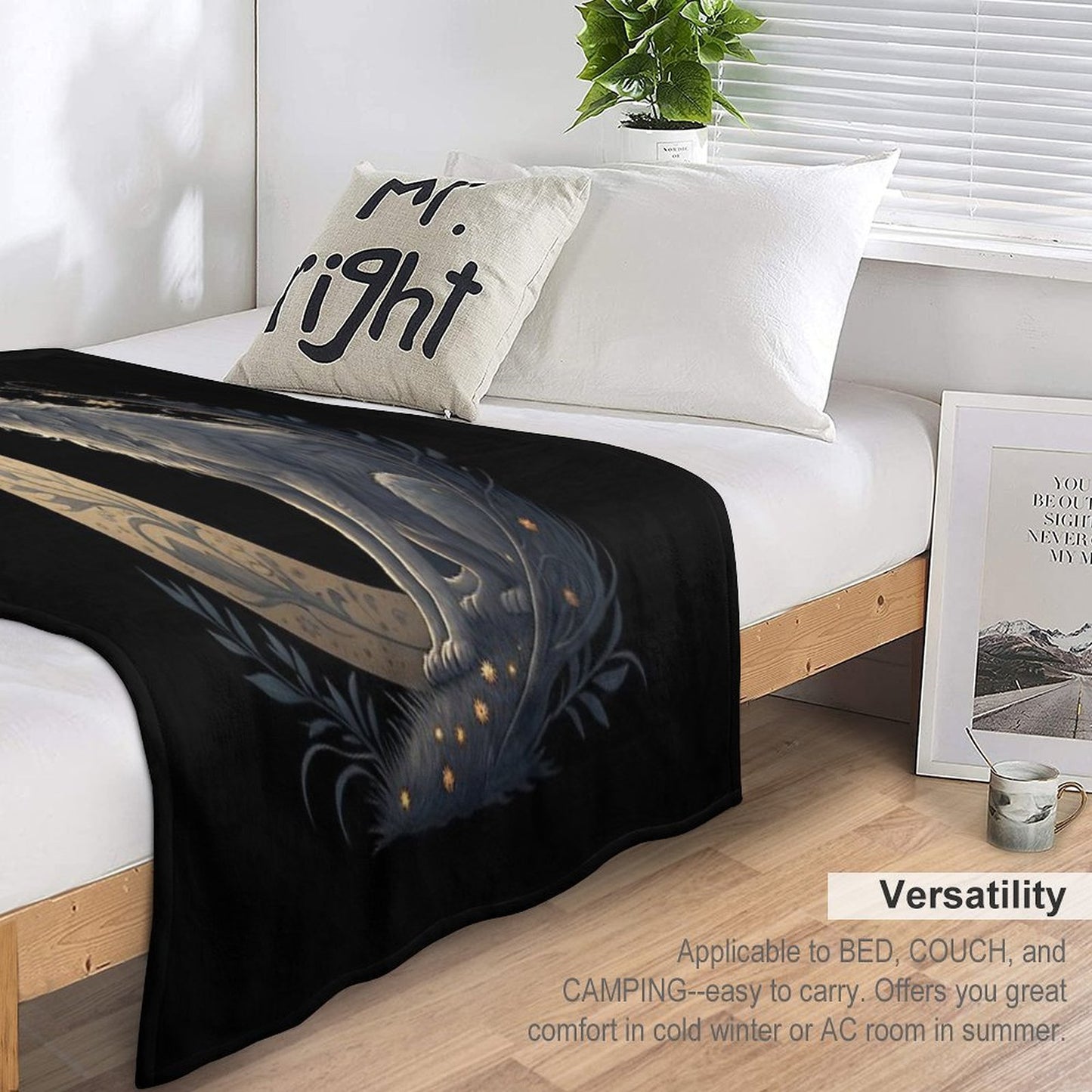 Moonlight Wolf Throw Blanket
