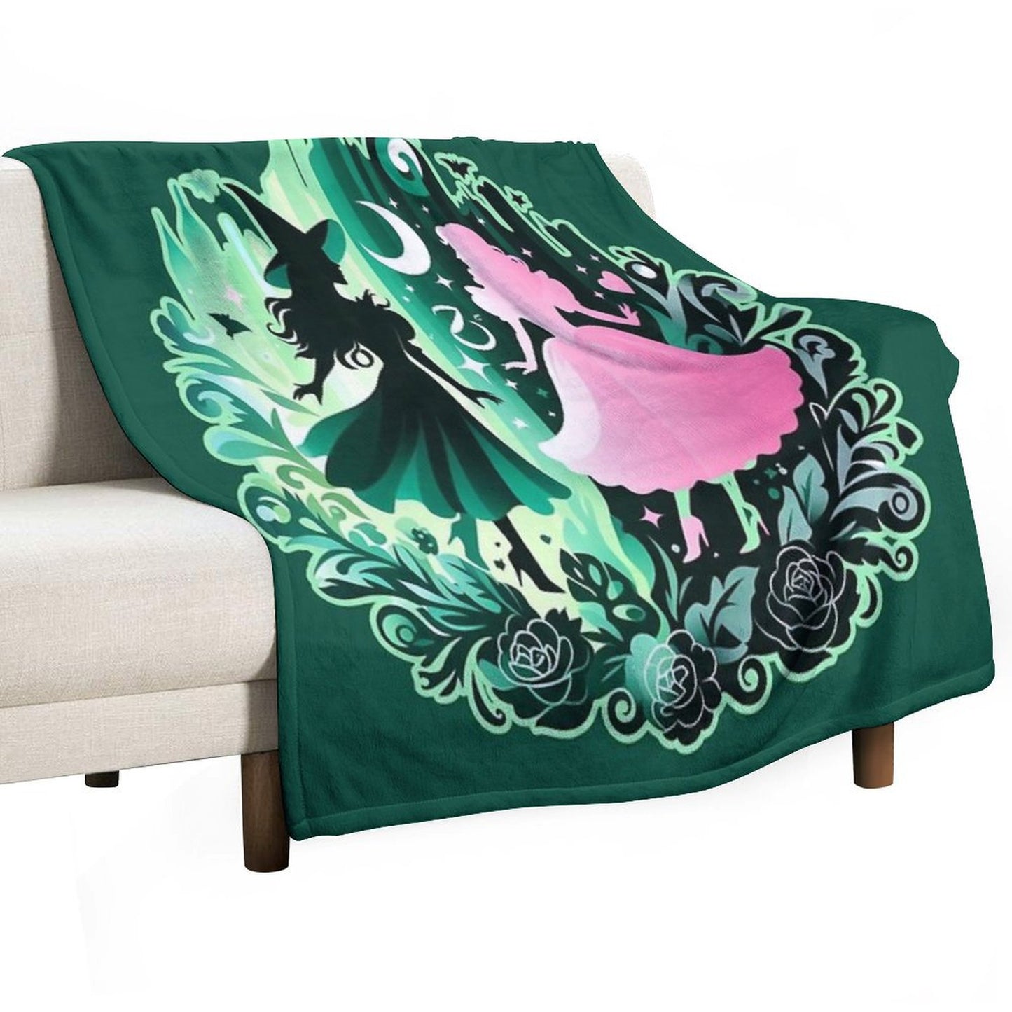 Elphaba & Glinda Wicked The Musical Throw Blanket