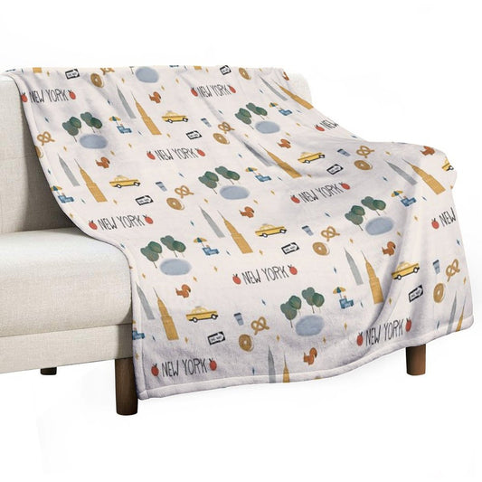 New York City Poster Throw Blanket