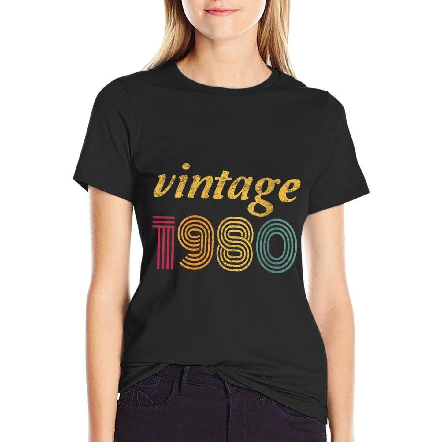 Womens 1980 40th Birthday Gift Vintage Retro Men Women 40 Years Old Classic T-Shirt