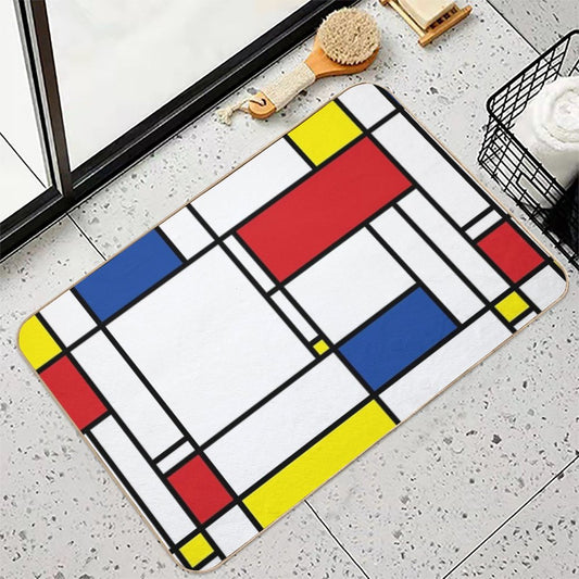 Mondrian Minimalist De Stijl Modern Art © Fatfatin Bath Mat