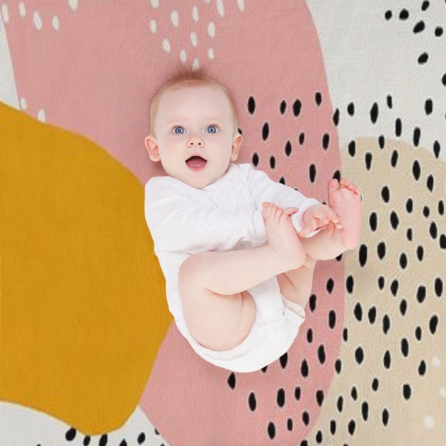 Abstract, Mid Century Modern Kids Wall Art, Nursery Room Throw Blanket