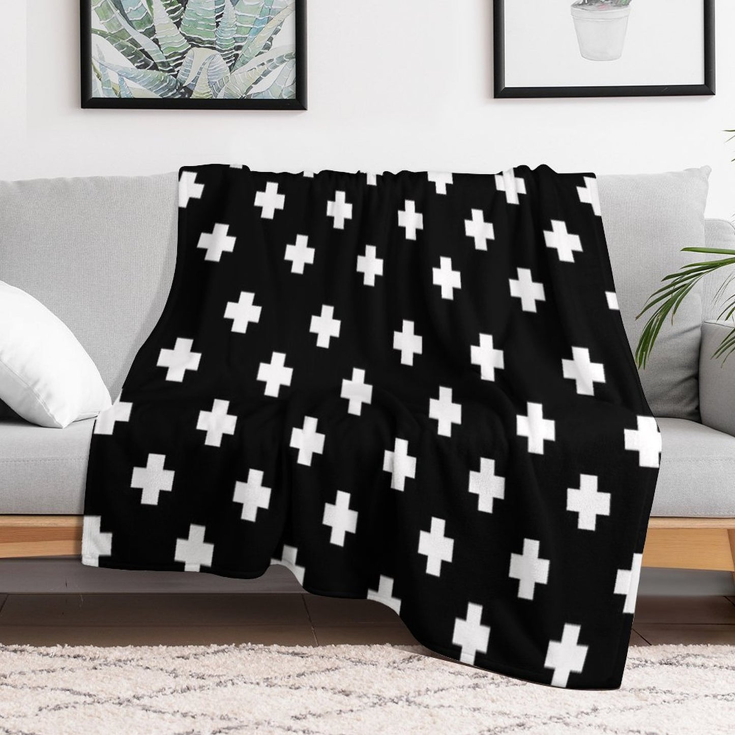 Swiss Cross Pattern Throw Blanket