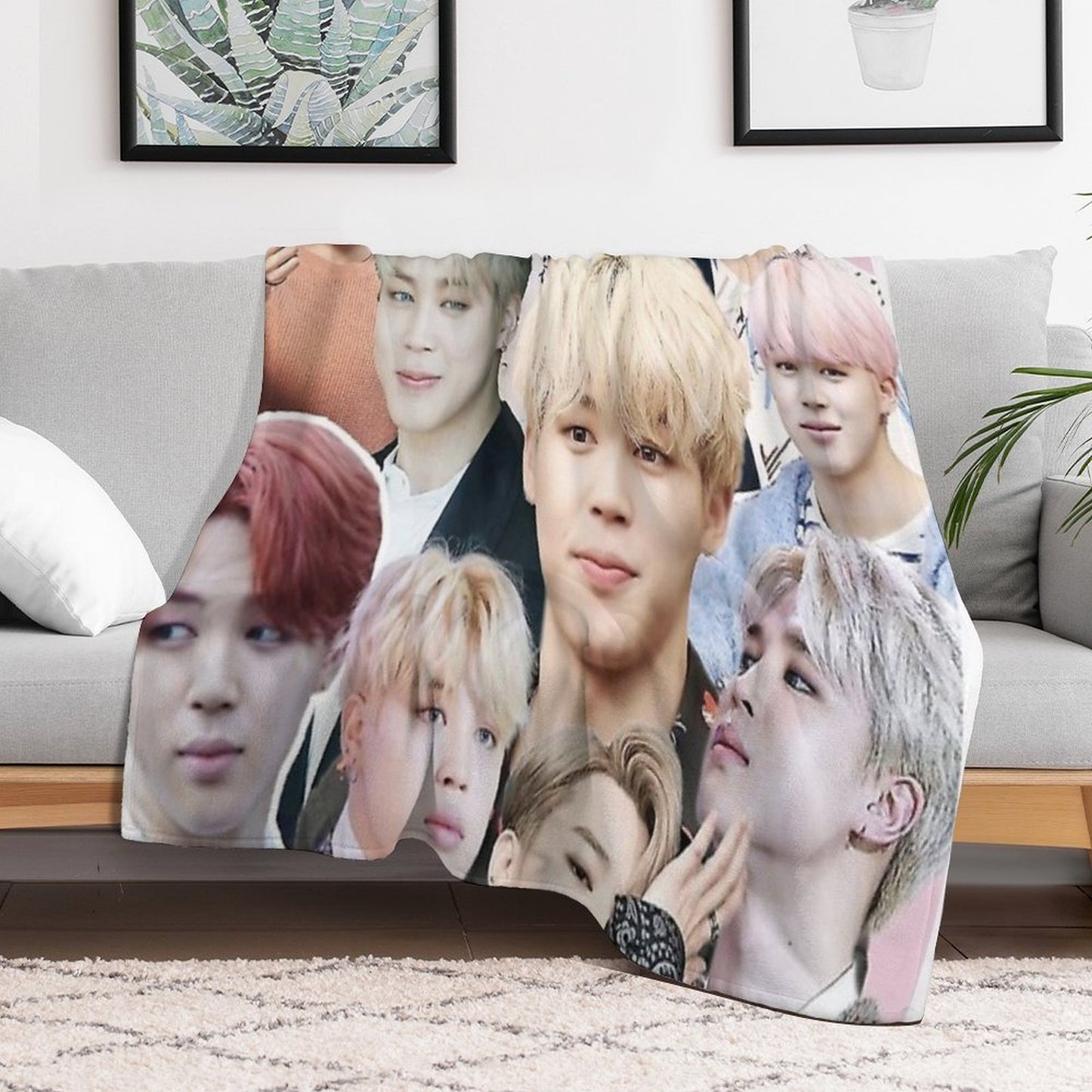 Jimin BTS Collage Throw Blanket