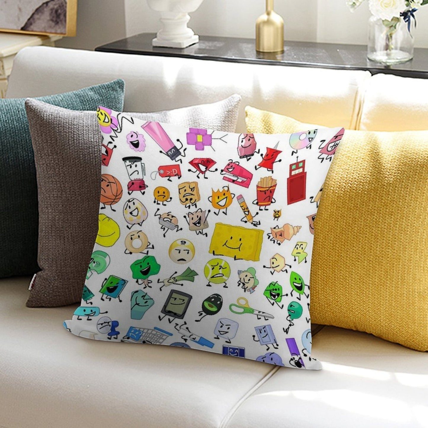 BFB And TPOT Full Cast Print Soft Shrink-Resistant Throw Pillow