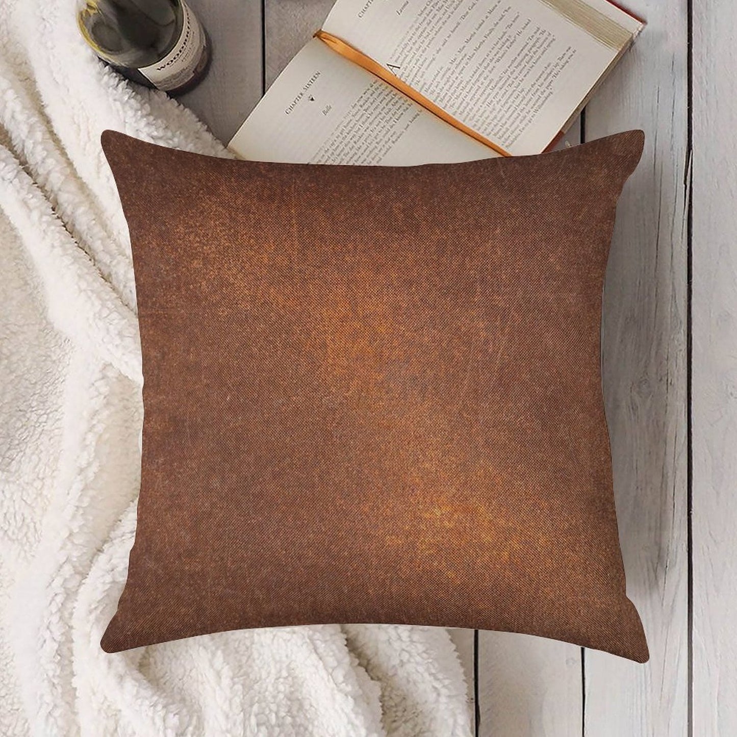 Old Metal Iron Rust Linen Throw Pillow Cover