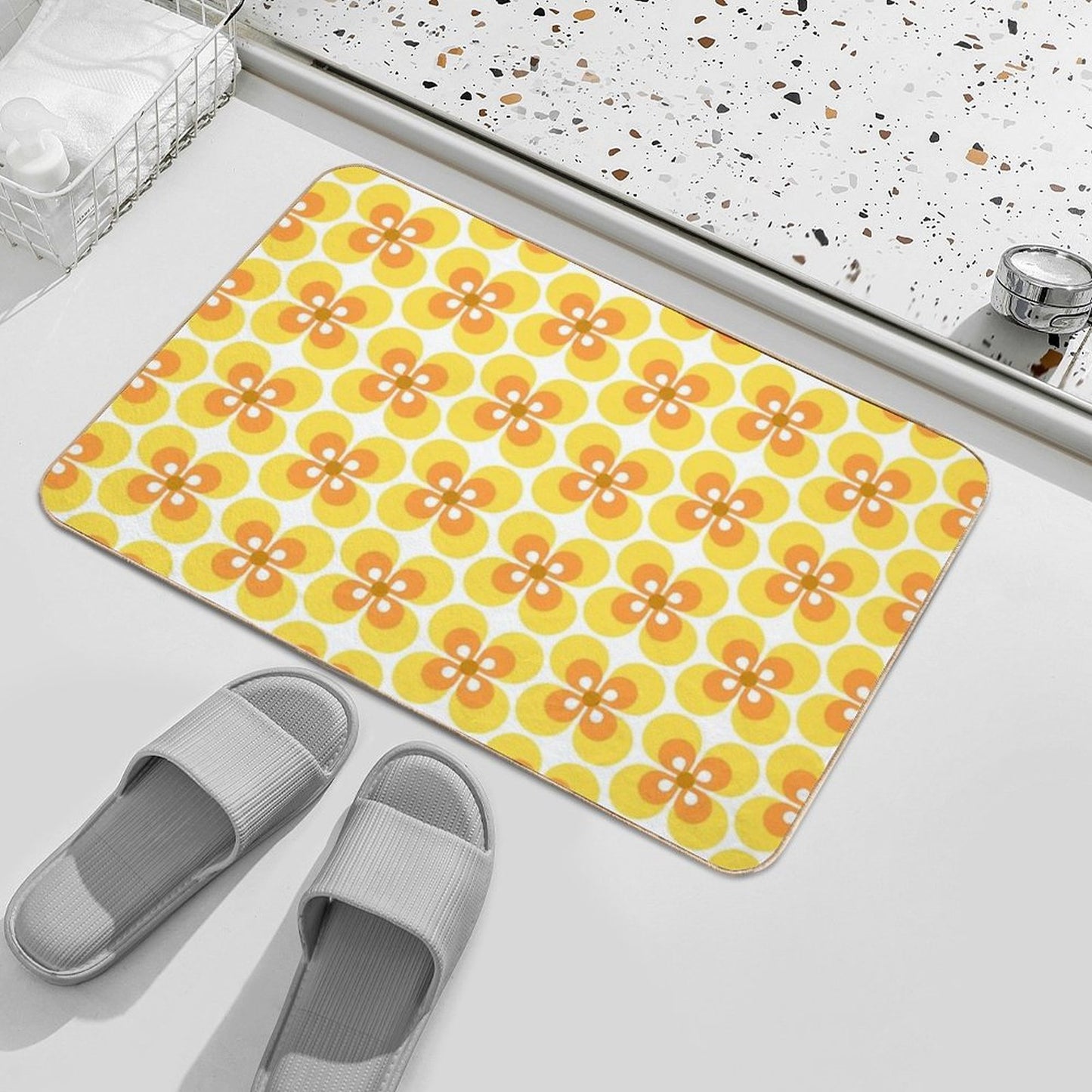 70s Harvest Pattern 4 Bath Mat