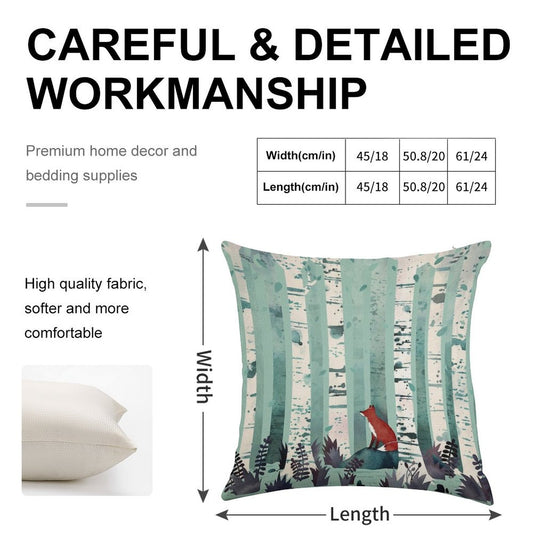 The Birches Linen Throw Pillow Cover