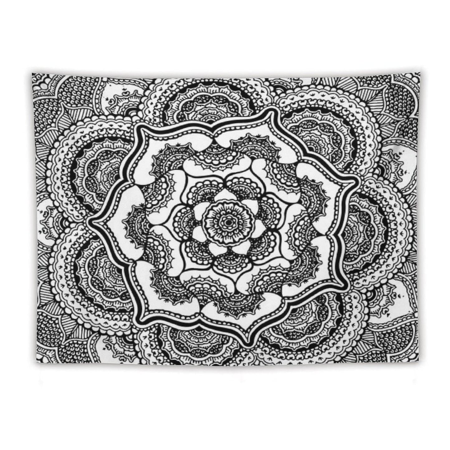 Spring Lotus Abstract Black And White Tapestry