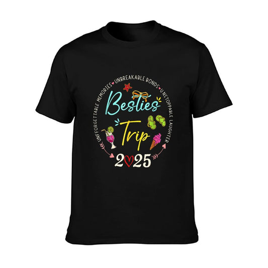 Besties Trip 2025 Memories Girl Trip Friends Vacation Retro T-Shirt