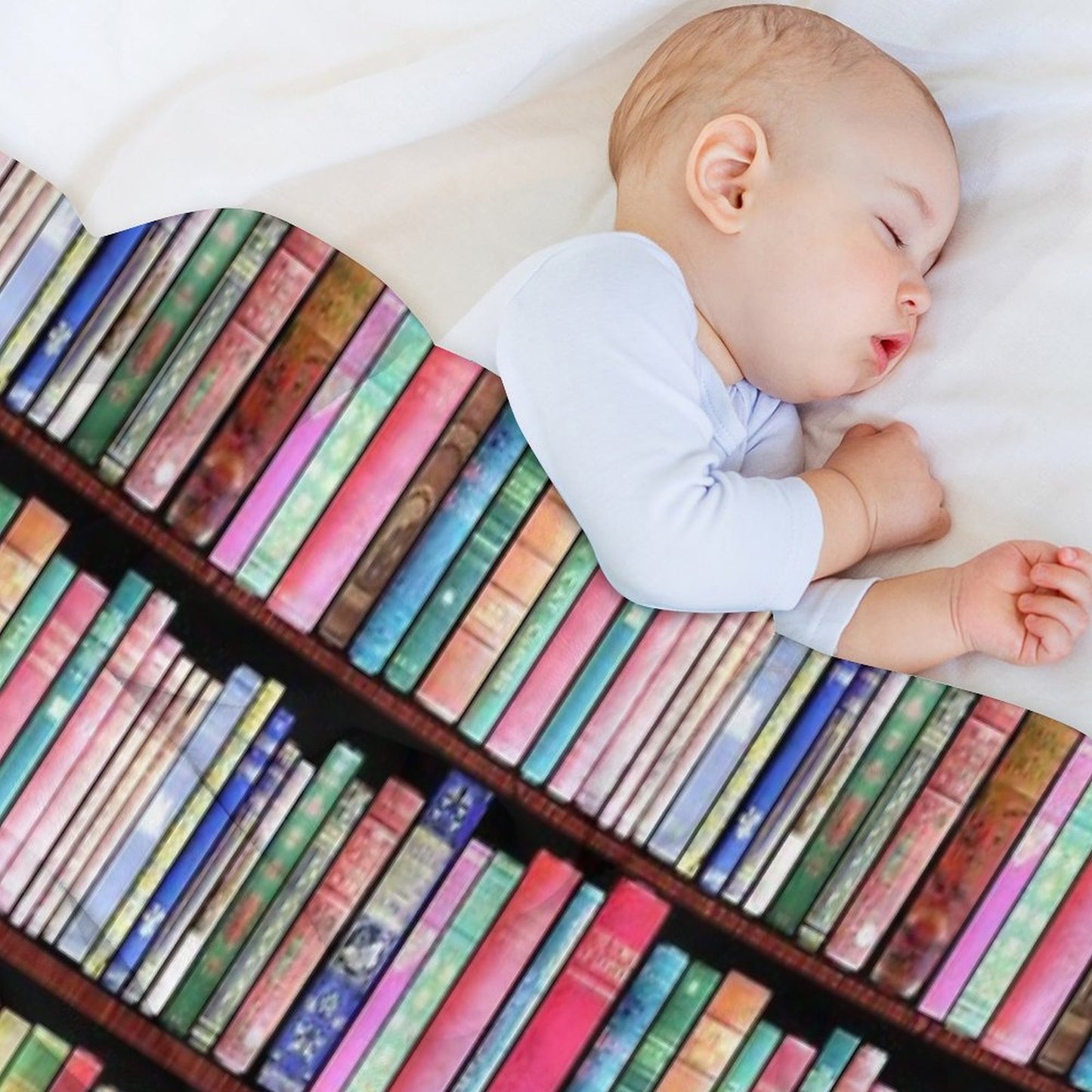 Bookworm Antique Book Library, Vintage Book Shelf Throw Blanket