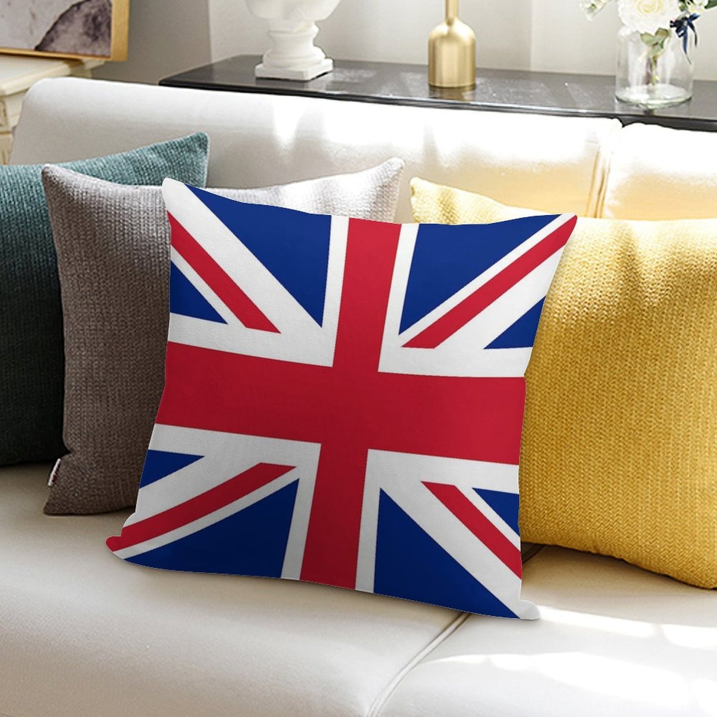 Union Jack Pillow Soft Washable Throw Pillow