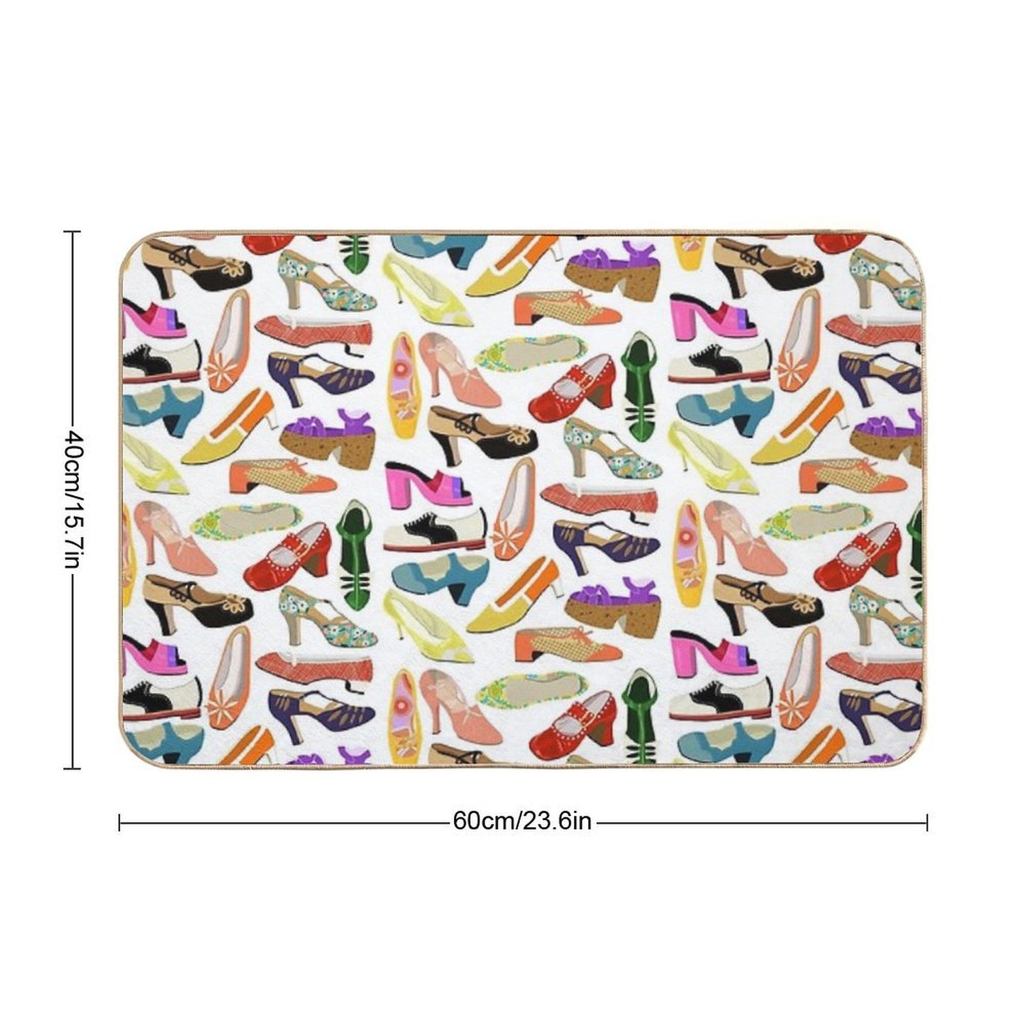 Vintage Shoe Collection Easy To Clean Bath Mat
