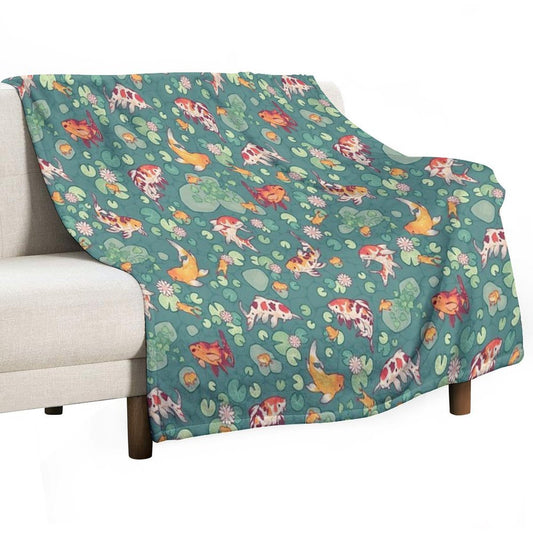 Koi Pond Throw Blanket
