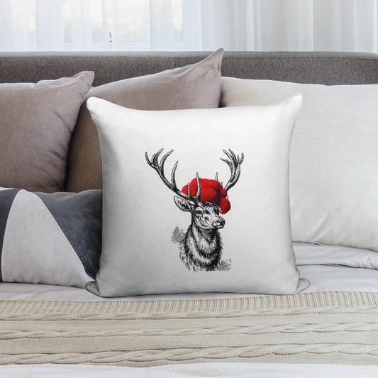 Deer with A Pollen Hat Soft Style Accent Throw Pillow