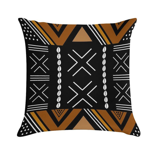 African Mud Cloth Bogolan Design Soft Gift Ready Throw Pillow