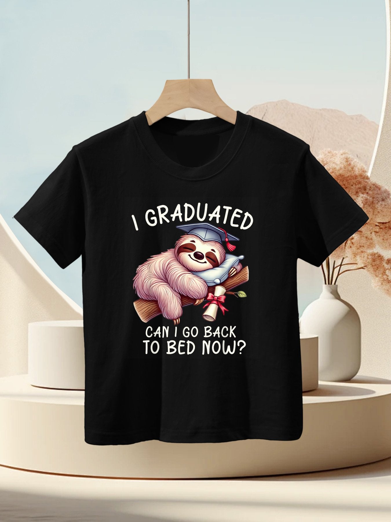 Funny Graduation I Graduated Can I Go Back To Bed Now Women Kids T-Shirt