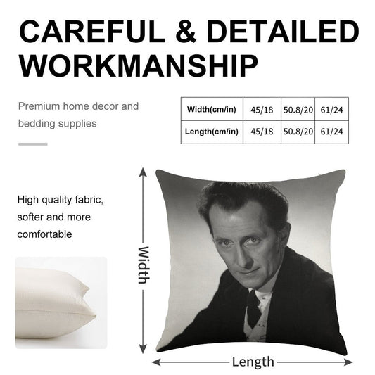 The  Peter Cushing Cushion Linen Throw Pillow Cover