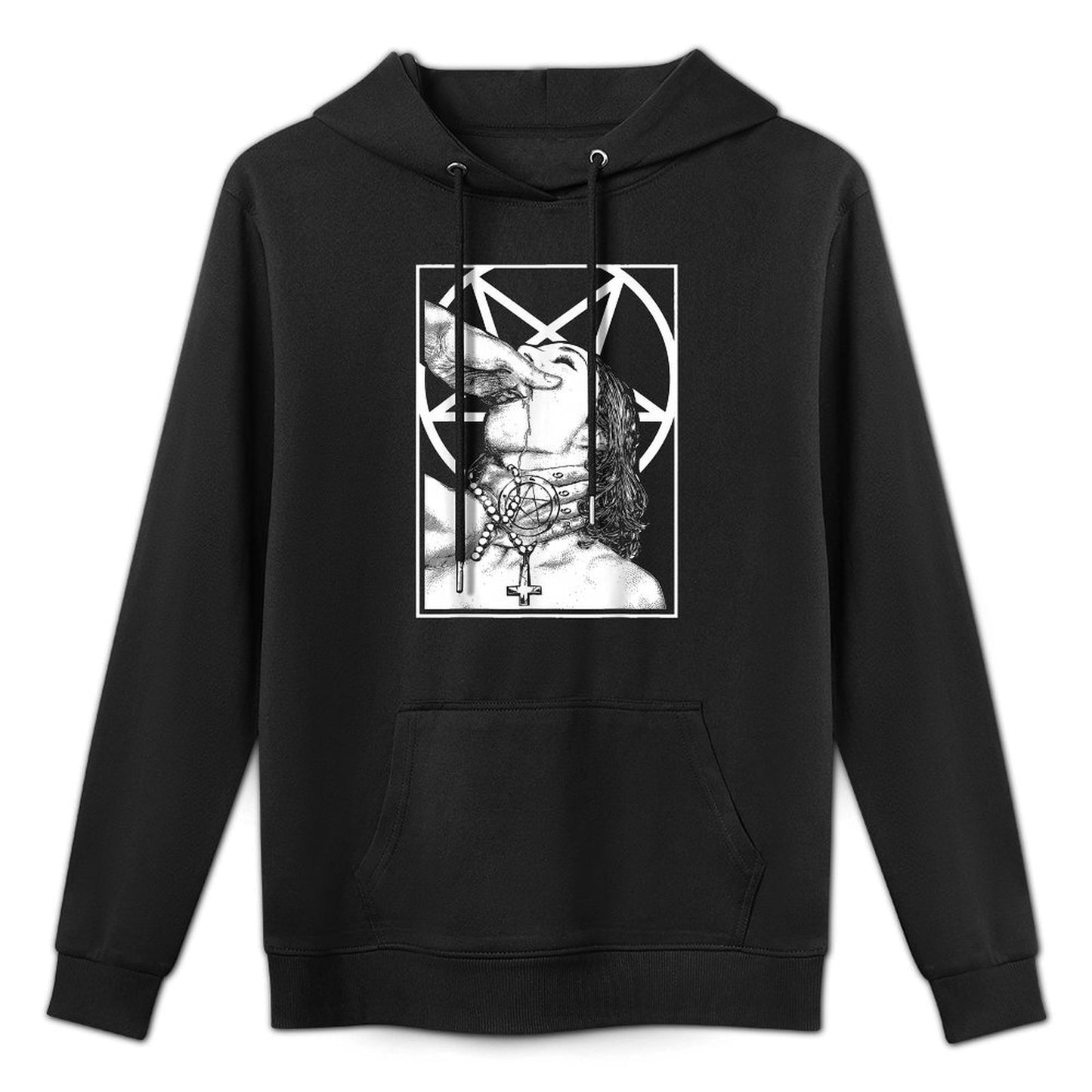 Gothic Choked Up Unholy Nun Satan Baphomet Spooky Halloween Customizable Surface Hoodie