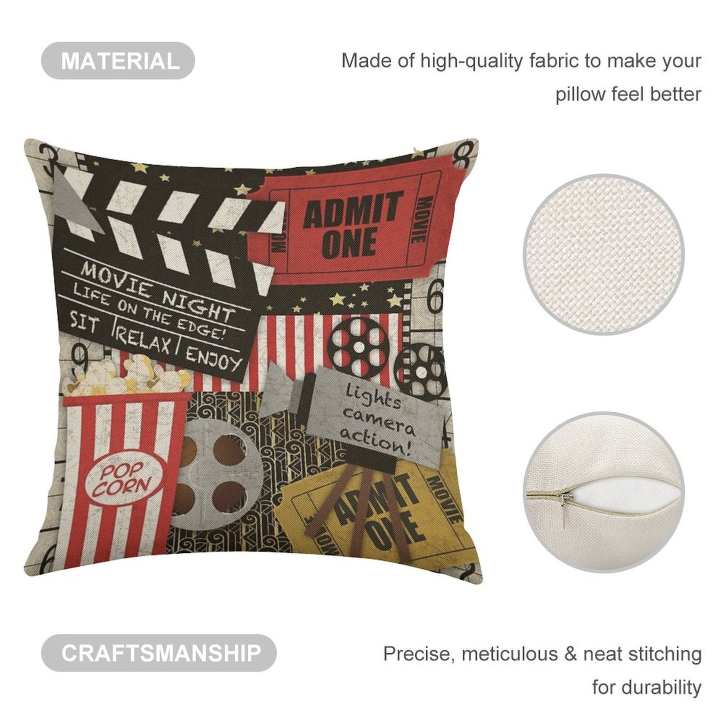 Home Movie-JP3516 Linen Throw Pillow Cover