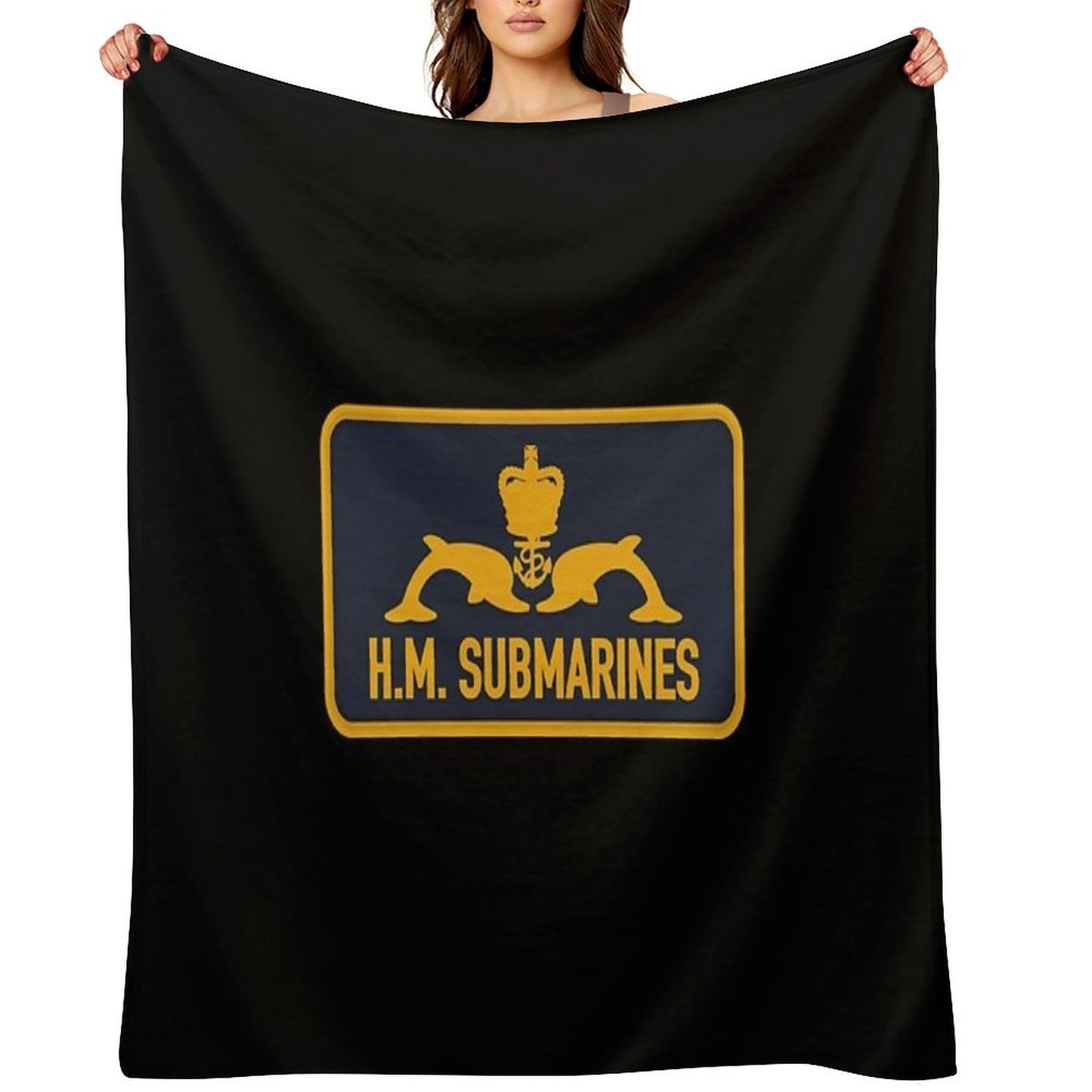 H.M. Submarines Patch Throw Blanket