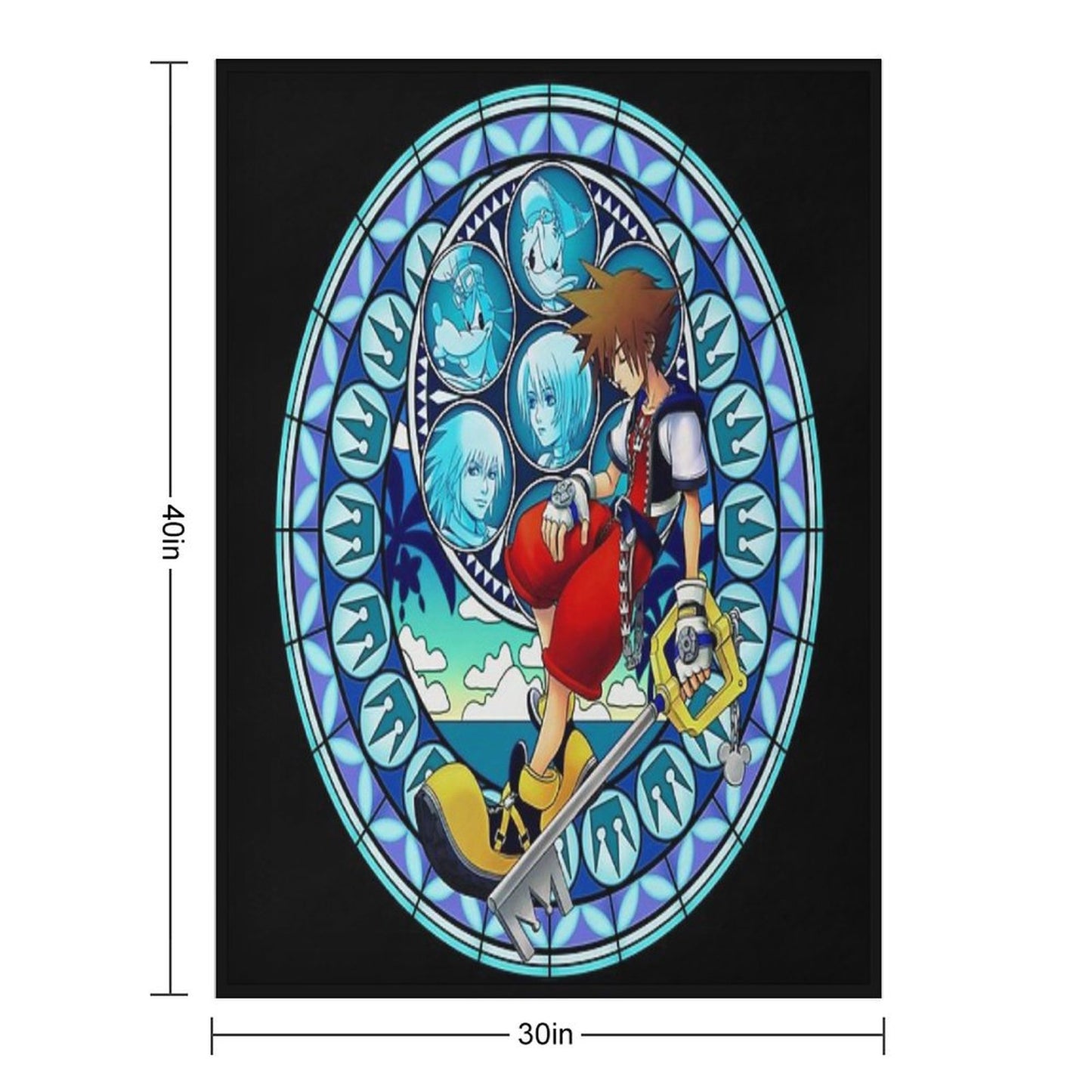 Kingdom Hearts® - Sora's Dive to The Heart Stained Glass Throw Blanket