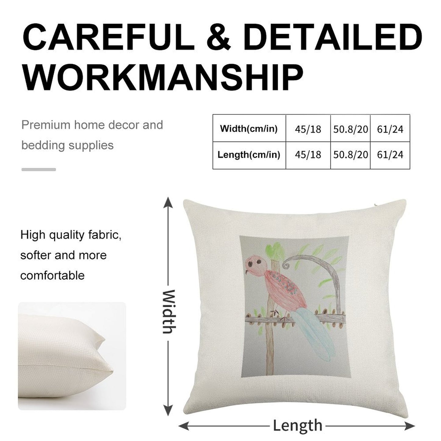 Crimson Rosella Linen Throw Pillow Cover