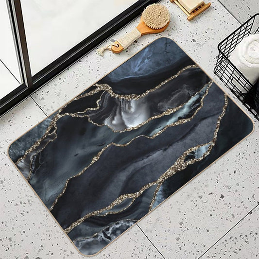 Night Masculine Marble Landscapes Bath Mat