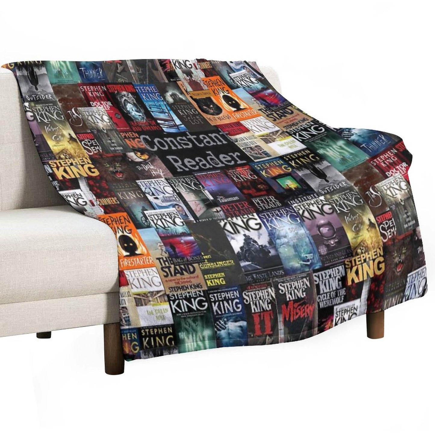 Stephen King Book Covers, Constant Reader Throw Blanket