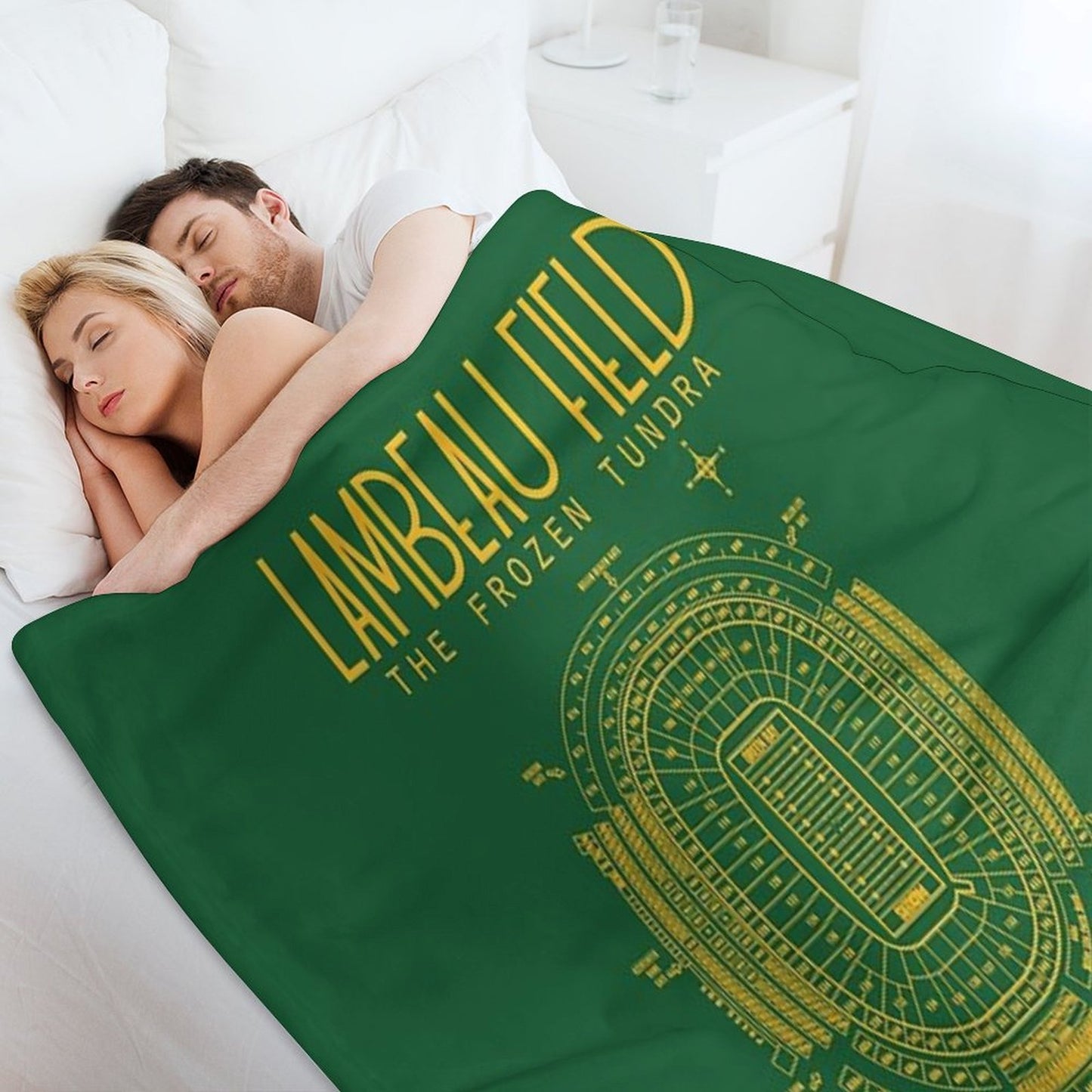 Green Bay Packers Lambeau Field Stadium Poster Print Throw Blanket