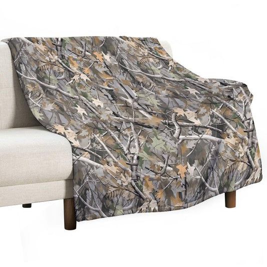 Camouflage Reel Tree Pattern Designs Throw Blanket