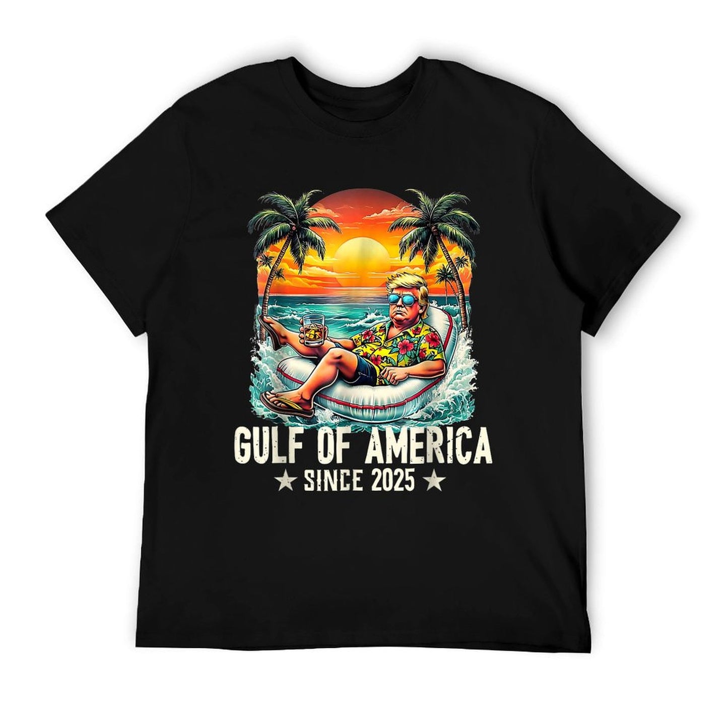 Gulf Of US America Est 2025 Retro Vintage Beach T-Shirt