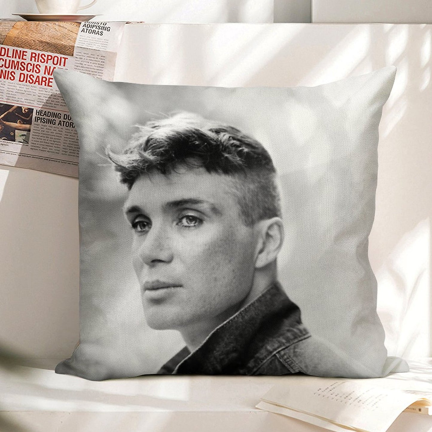 Cillian Murphy Linen Throw Pillow Cover