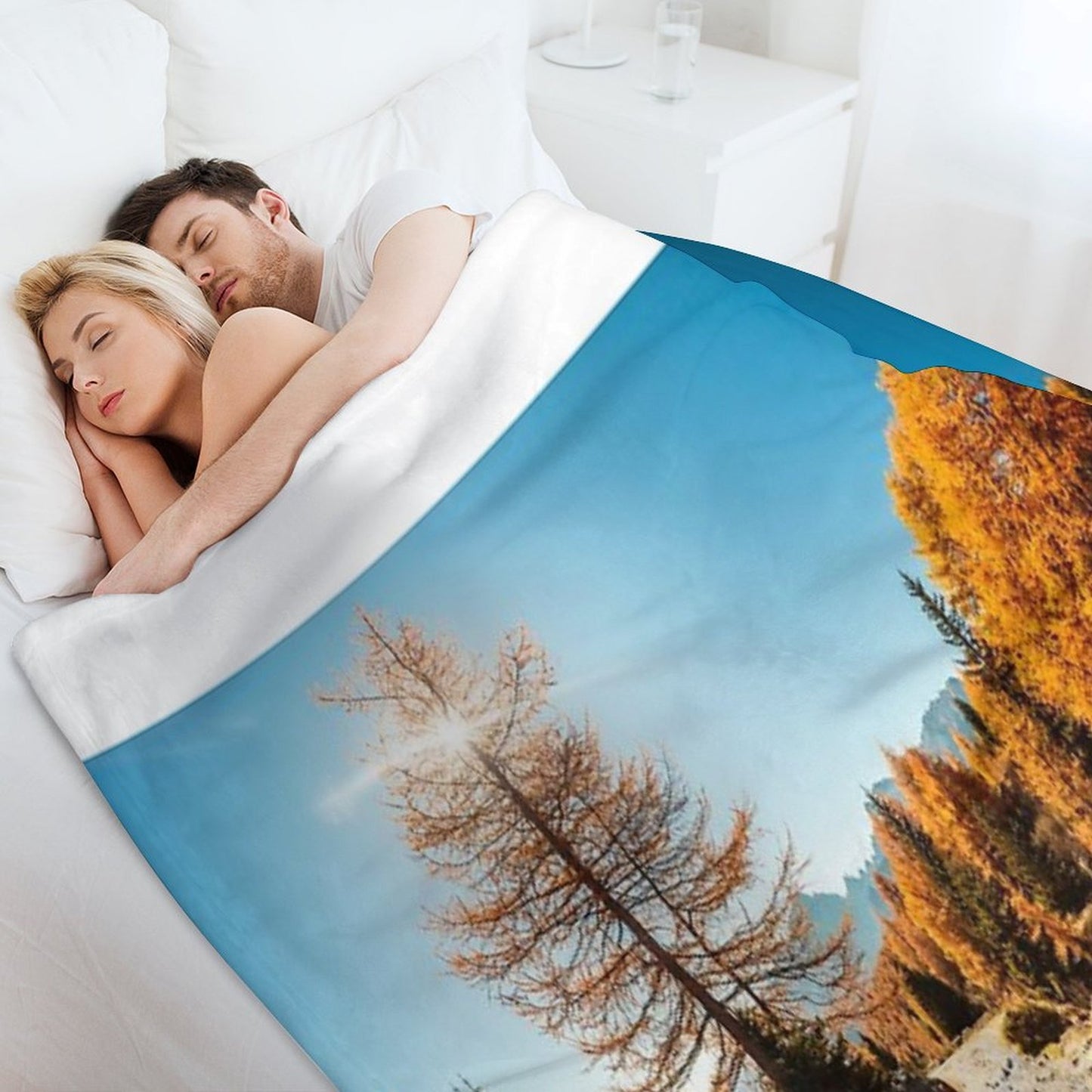 Autumn Trekking in The Alpine Pusteria Valley Throw Blanket