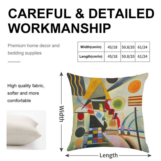 Kandinsky Swinging Linen Throw Pillow Cover