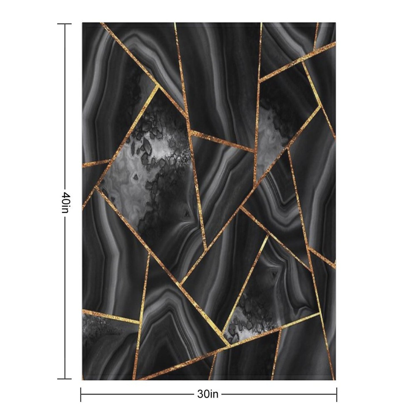 Black Night Agate Gold Geometric Glam #2 #geo #decor #art Throw Blanket