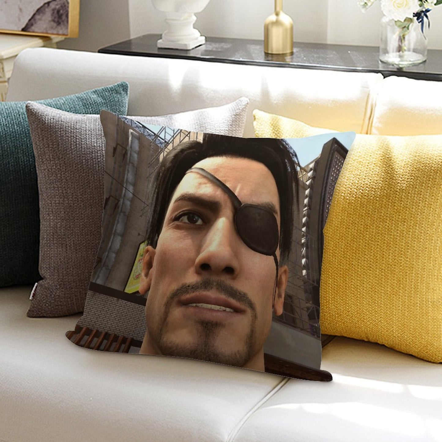 Goro Majima Soft Bedroom Essential Throw Pillow