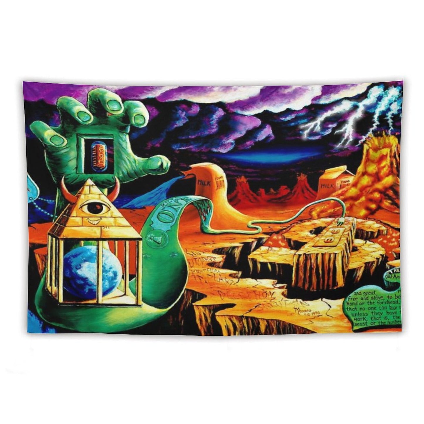 Trippy Psychedelic Surreal Cool Hippie Blacklight Decor Vincent Monaco Tapestry