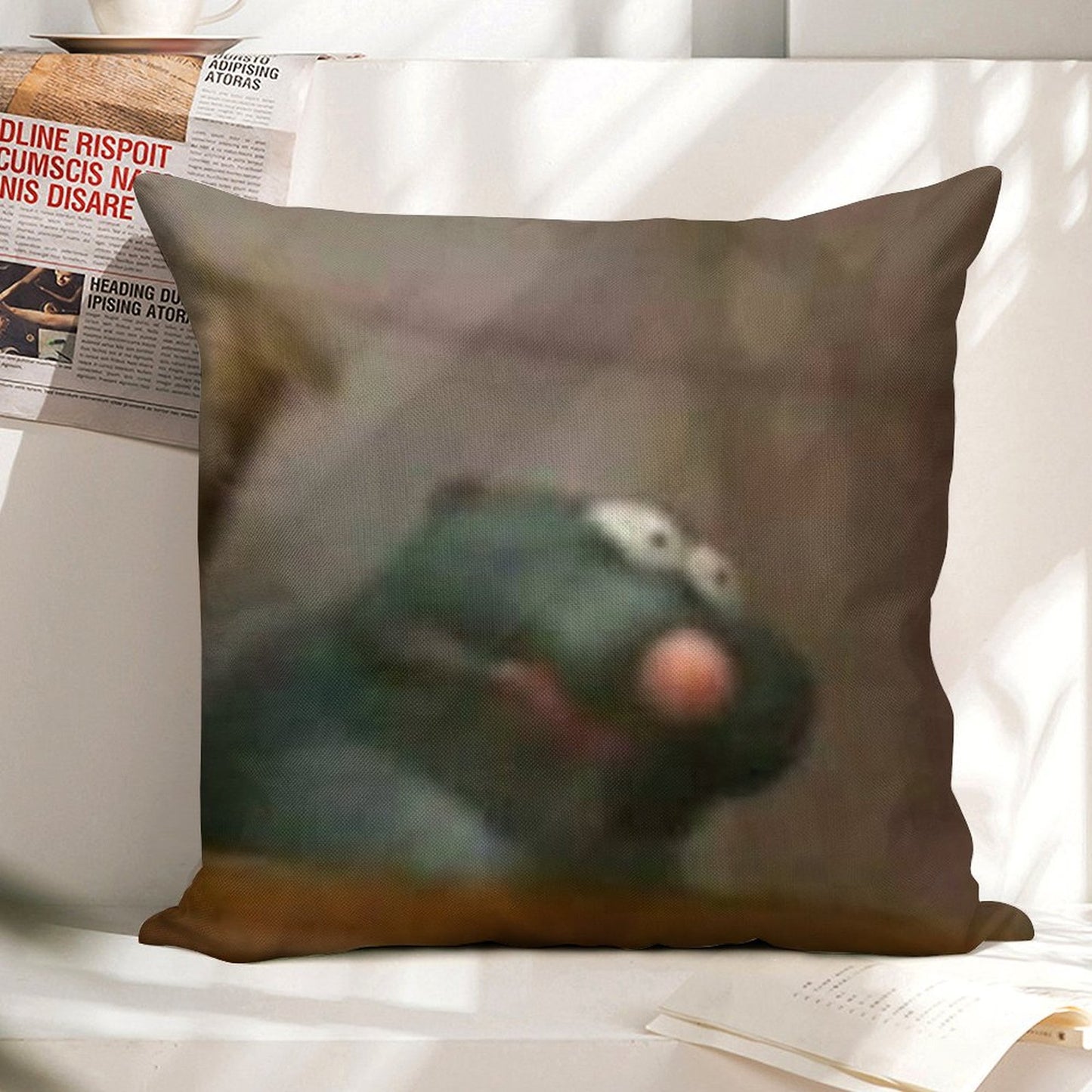 Remy Ratatouille Meme Linen Throw Pillow Cover
